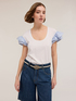 T-shirt with flounce sleeves image number 2