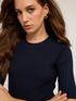 Short-sleeved ribbed knit top image number 2