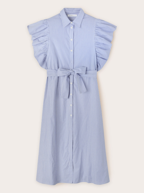 Robe chemisier à rayures avec des manches volants