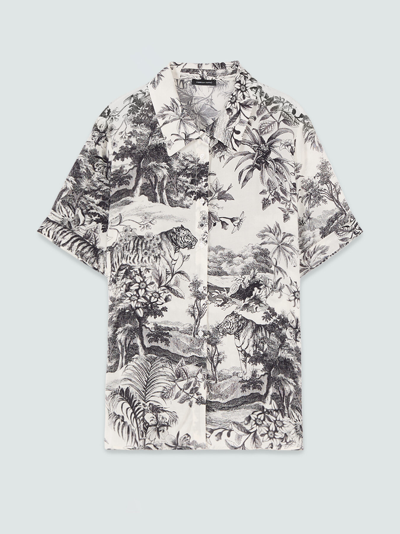 Boxy-Hemd mit exotischem Print image number 4