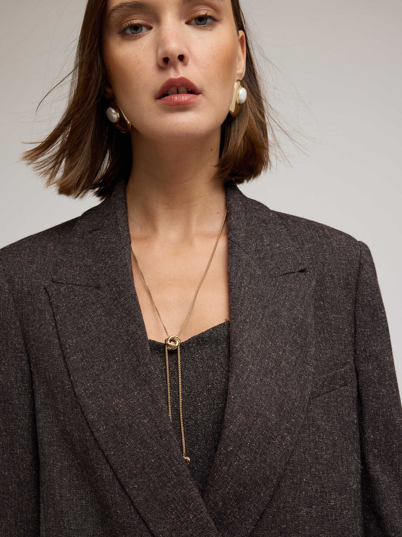 Strukturierter doppelreihiger Blazer aus Polyviskose image number 3