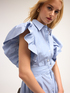 Vestito chemisier a righe con maniche volant image number 2