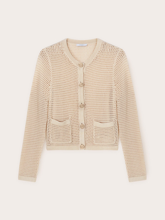 Cardigan in maglia traforata