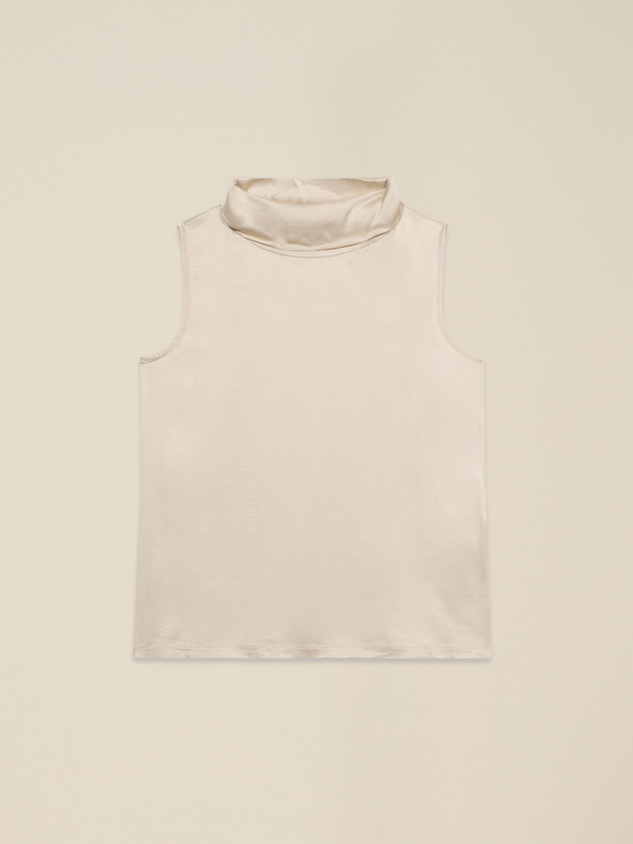 Satin top with high neck