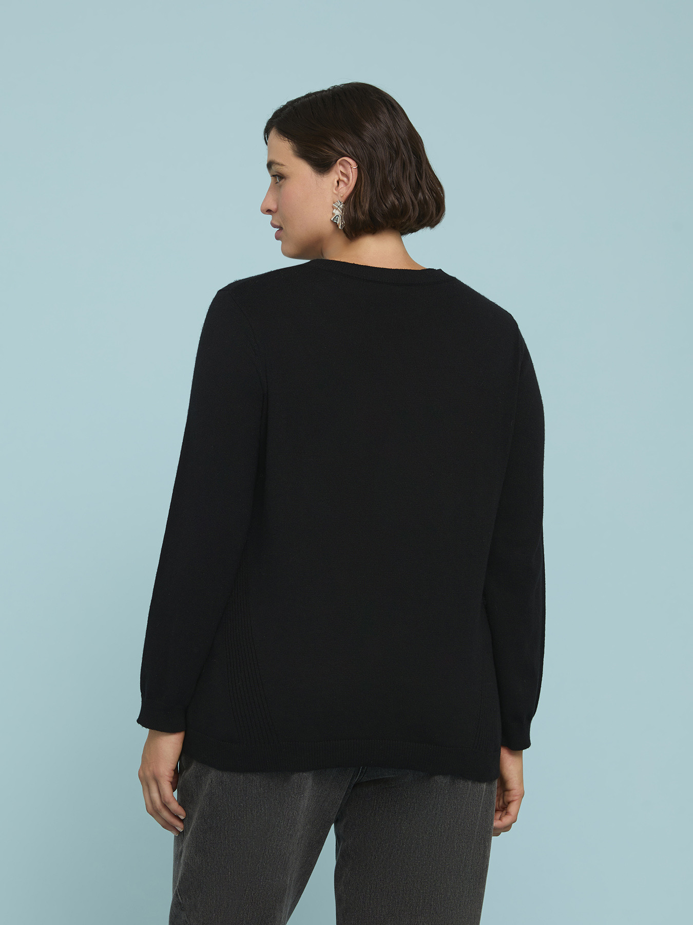 Crew neck sweater in viscose blend image number 1