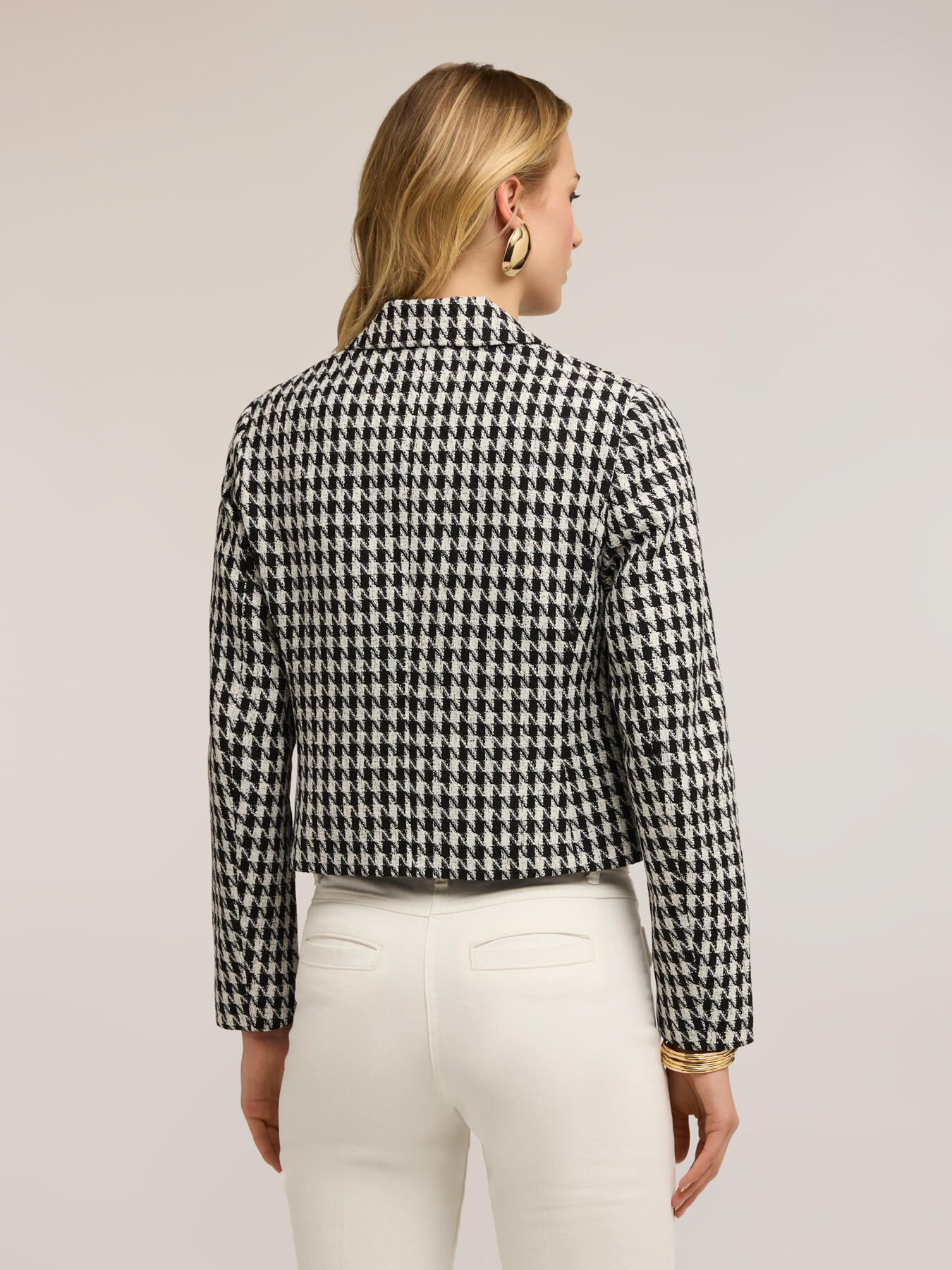 Short houndstooth jacket image number 1