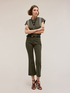 Kick-Flare-Hose aus Stretch-Baumwolldrillich image number 2