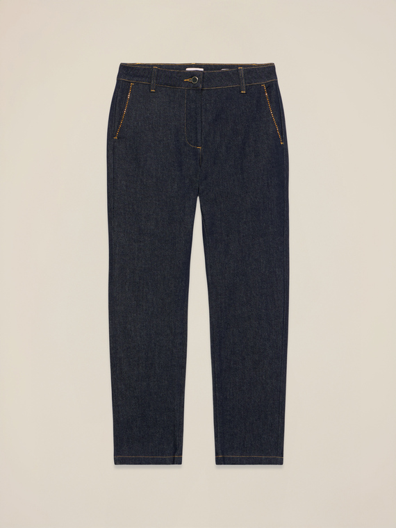 Reguläre Jeans mit Strass