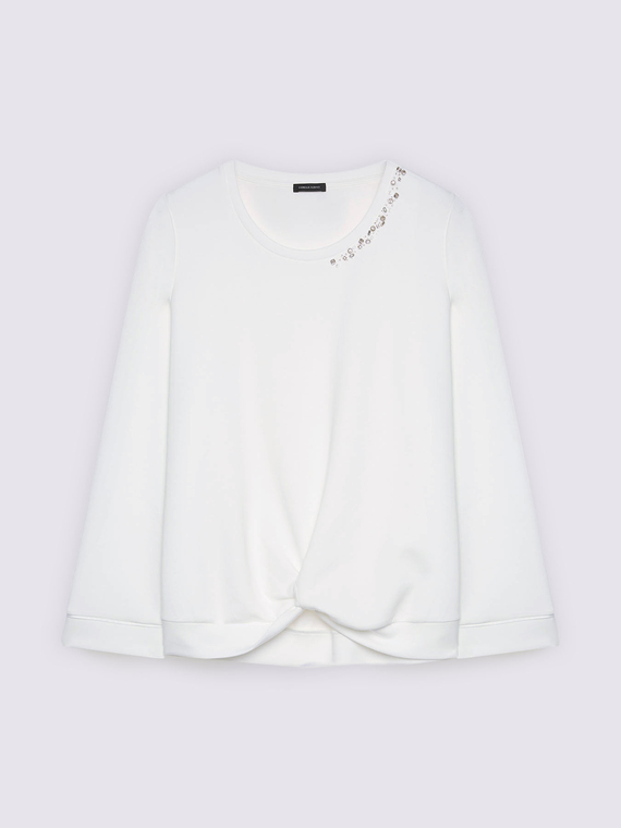 Sweatshirt with knot and luminous appliqués