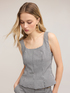 Mixed cotton yarn-dyed top with gingham pattern image number 0
