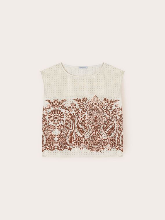 Blusa in sangallo stampato