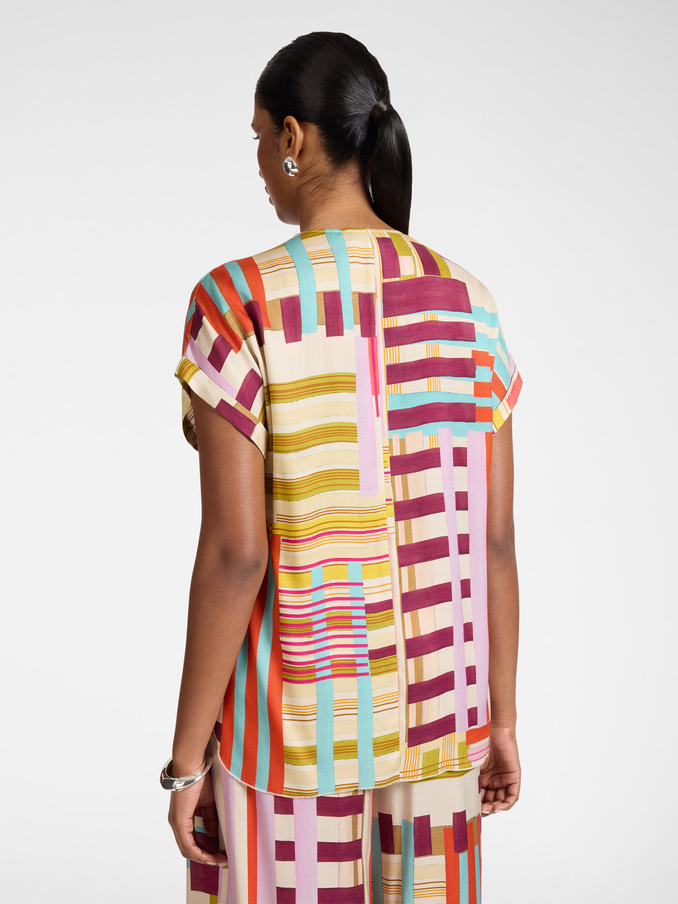 Blusa in viscosa stampata image number 1