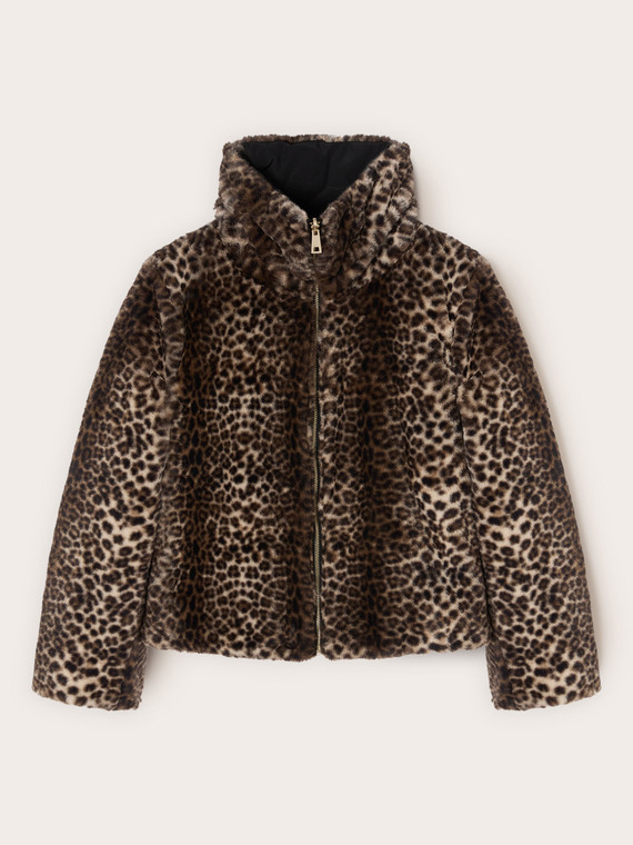Chaqueta efecto pelo reversible