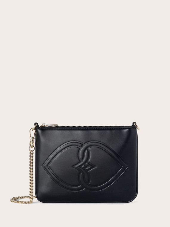 Flat coated fabric clutch