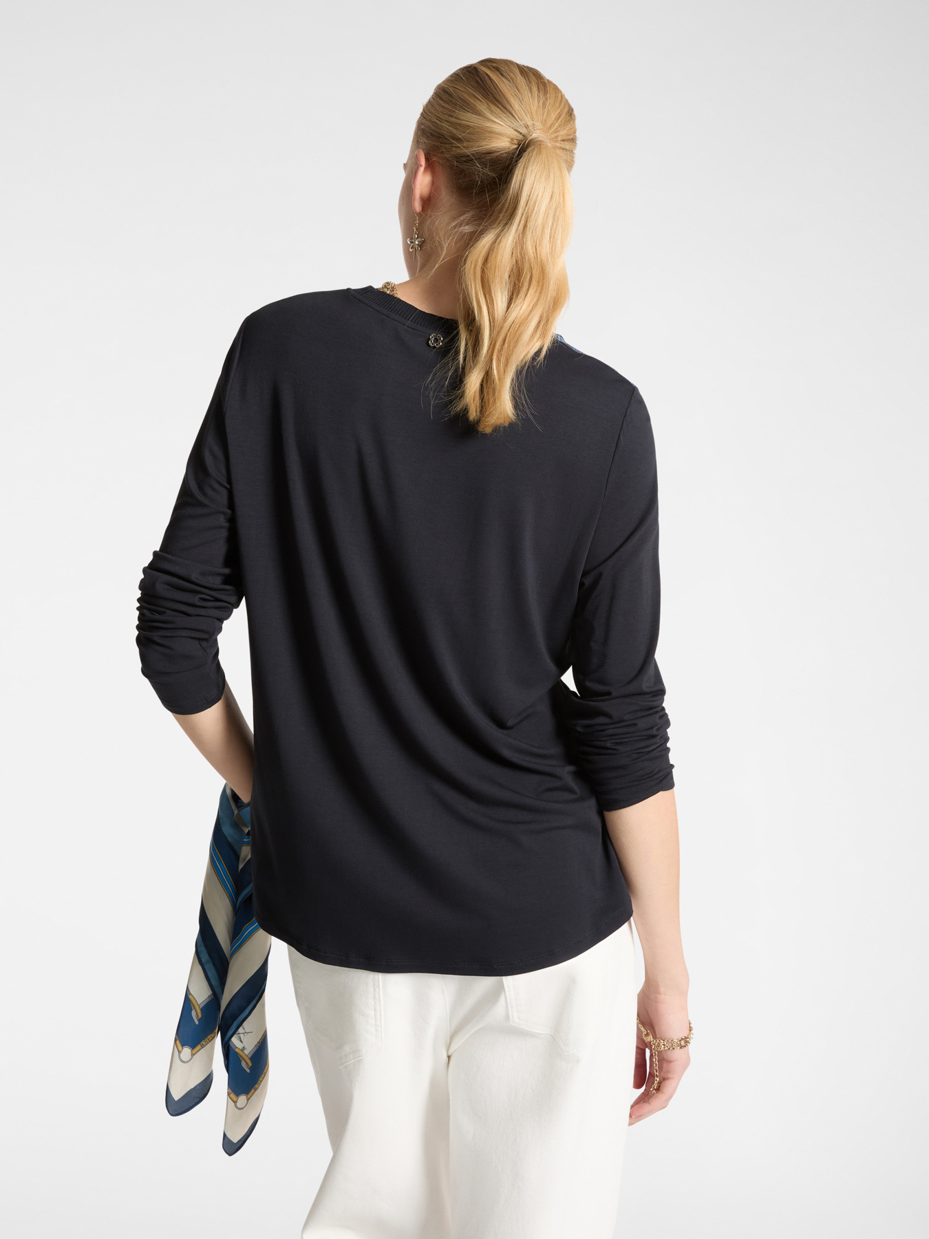 T-shirt in two fabrics with print image number 1