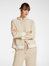 Cardigan with hood and striped trim image number 0