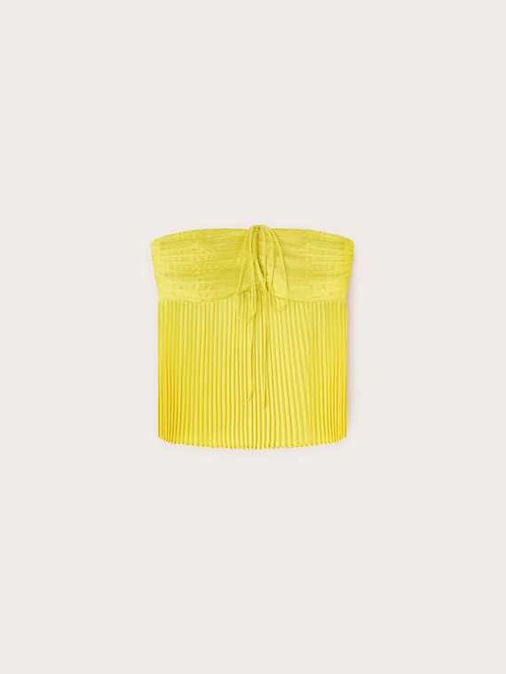 Top in raso plissé