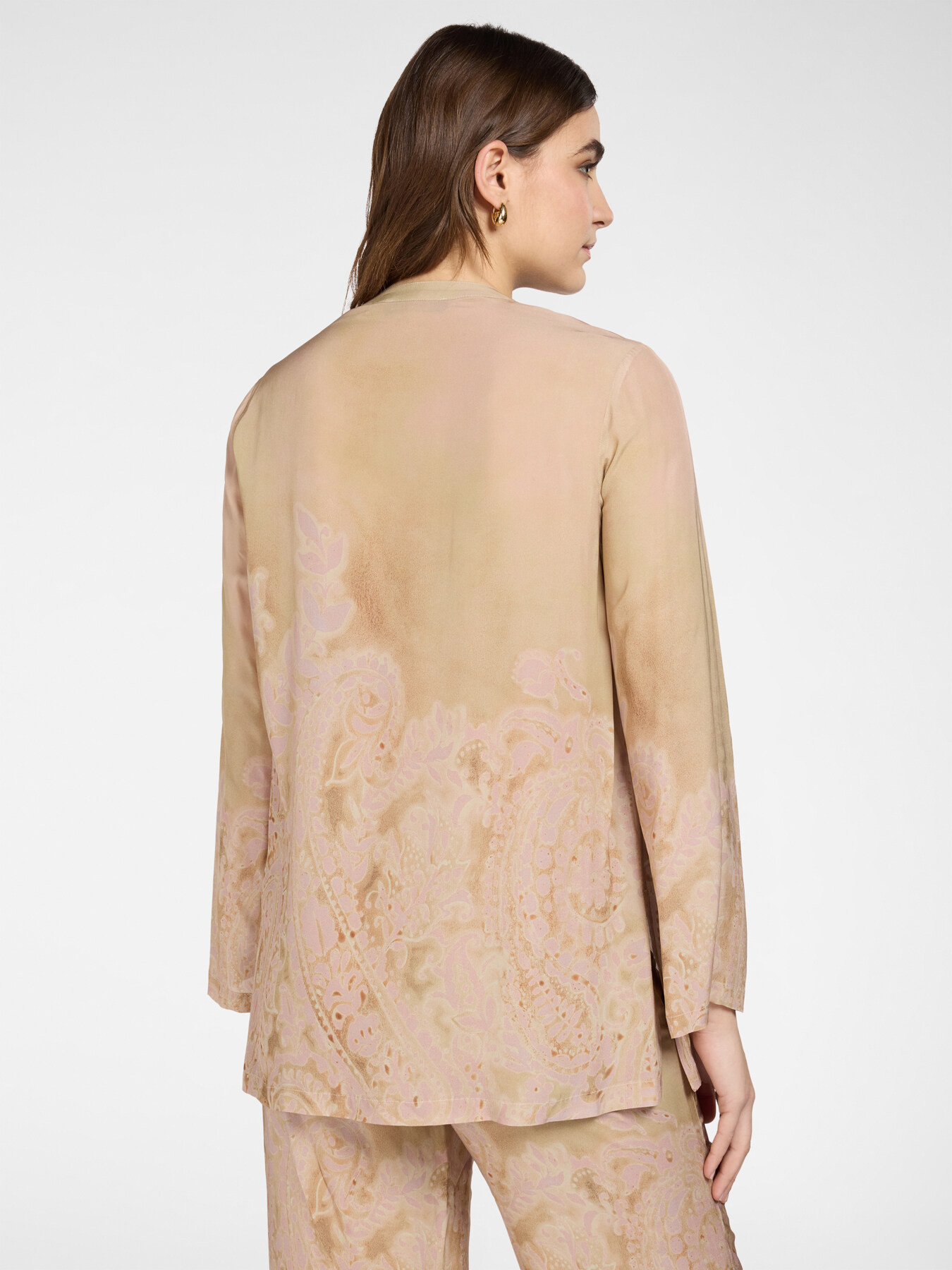 Long printed blouse image number 1