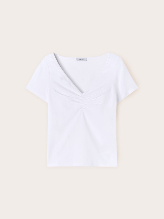 T-shirt con arricci