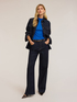 Palazzo denim trousers with micro studs image number 0