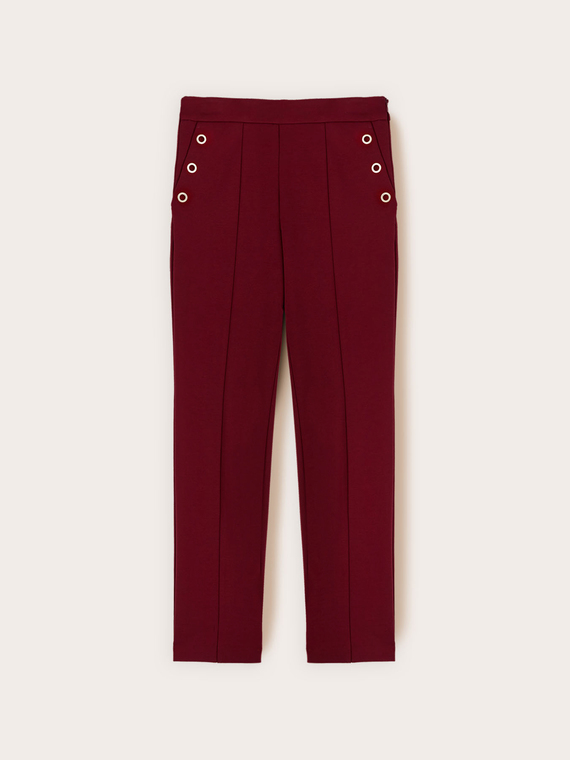 Pantalon regular avec motif œillets