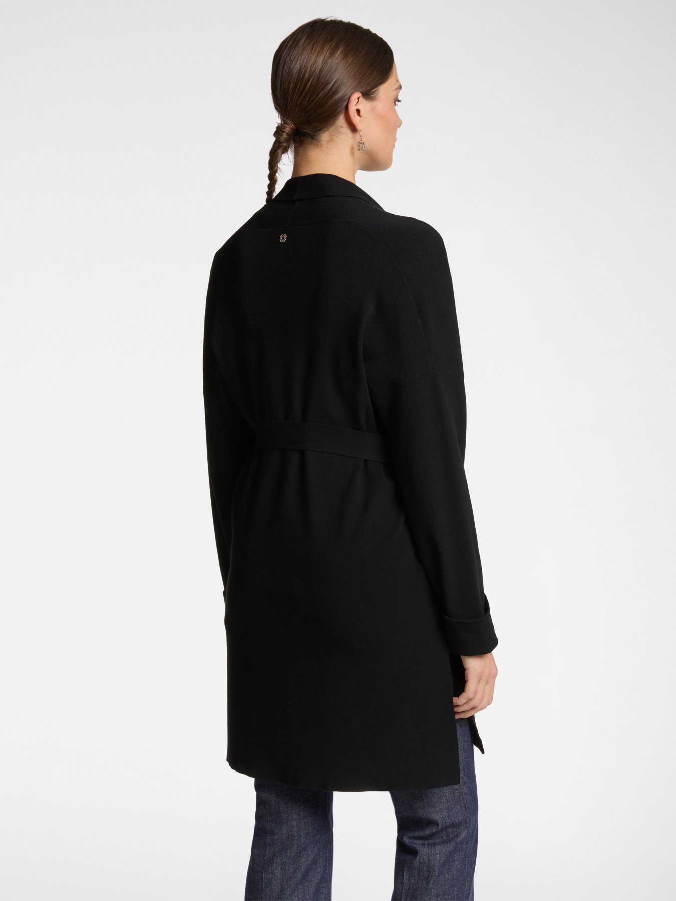 Langer Cardigan mit Schärpe image number 1