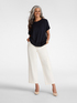 Short-sleeved viscose blend top image number 2