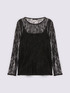Long-sleeved lace t-shirt image number 4