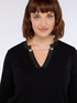 Sweater with chain detail on V-neck image number 3