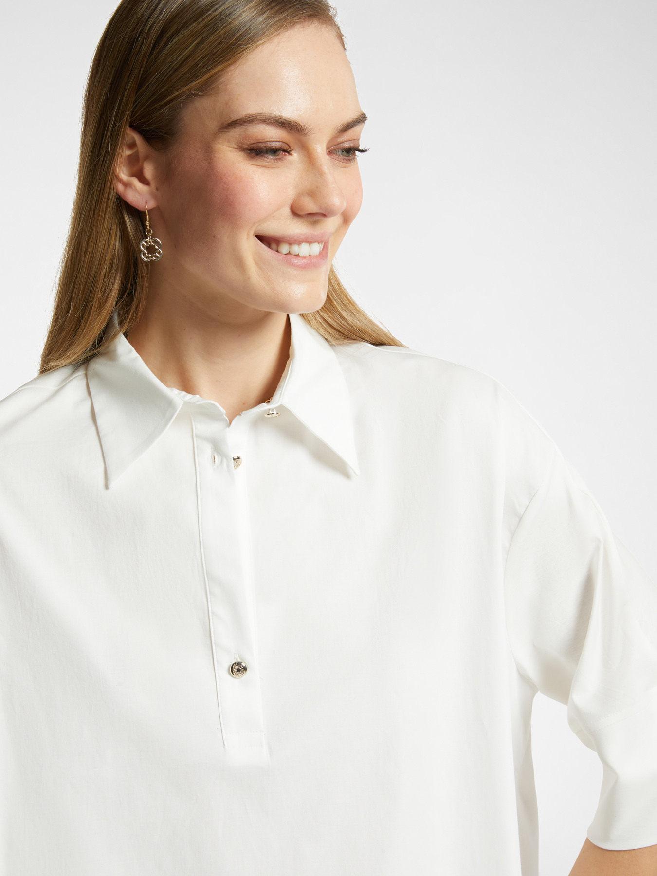 Oversized dual fabric blouse image number 3
