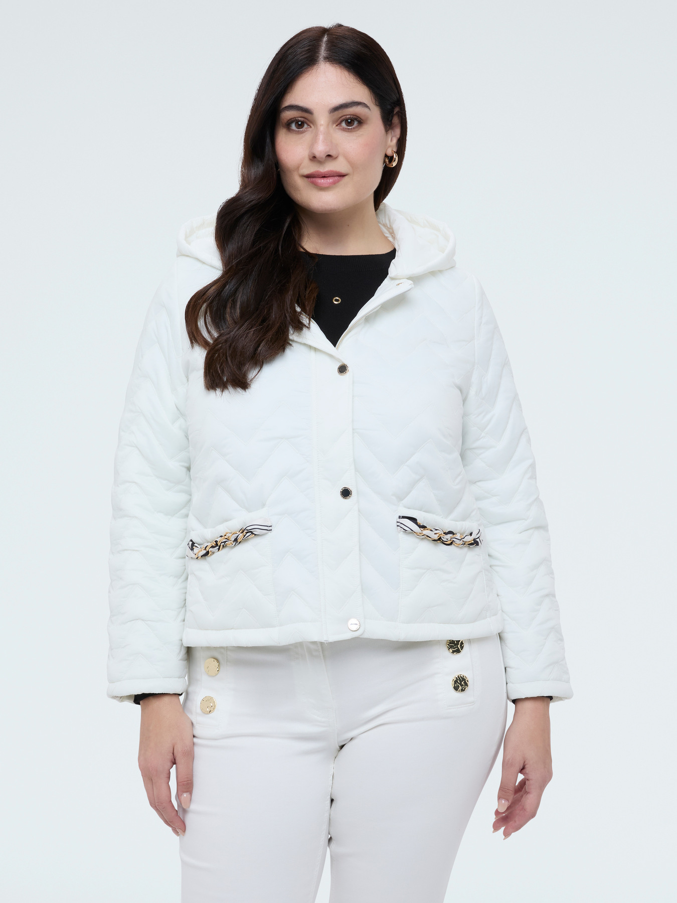 Gesteppte Daunenjacke mit Chevron-Muster image number 3