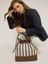 Striped woven bucket bag image number 0