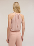 Top halter with chiffon flower image number 1