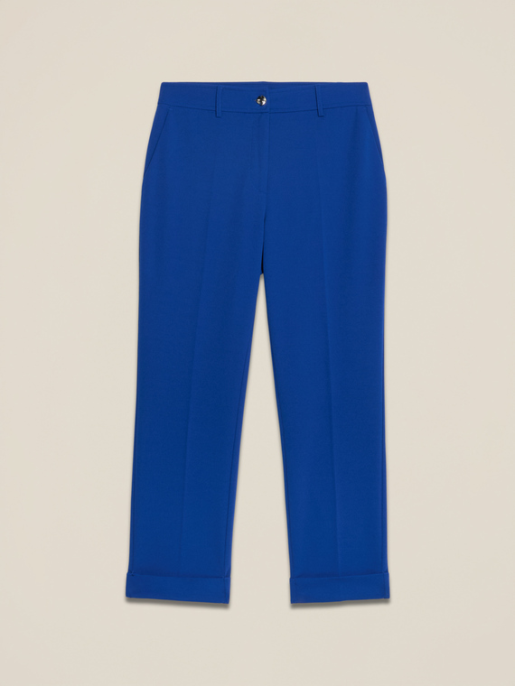 Regular pants in scuba crepe fabric
