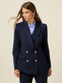 Doppelreihiger gestreifter Blazer image number 1