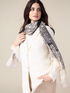 Viscose scarf with damask pattern in lurex image number 0