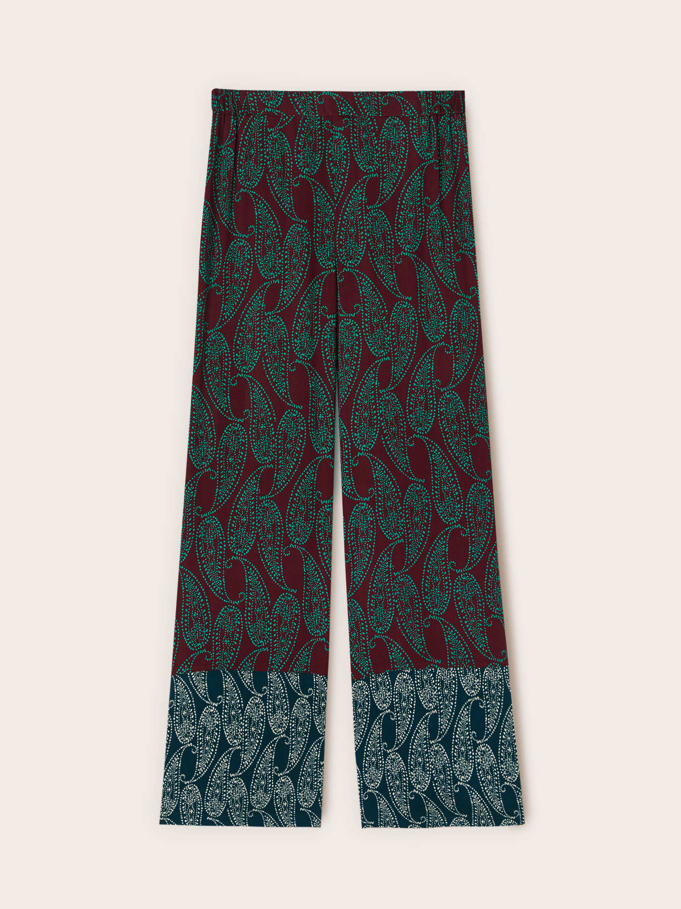 Palazzo pants in cashmere print satin image number 4