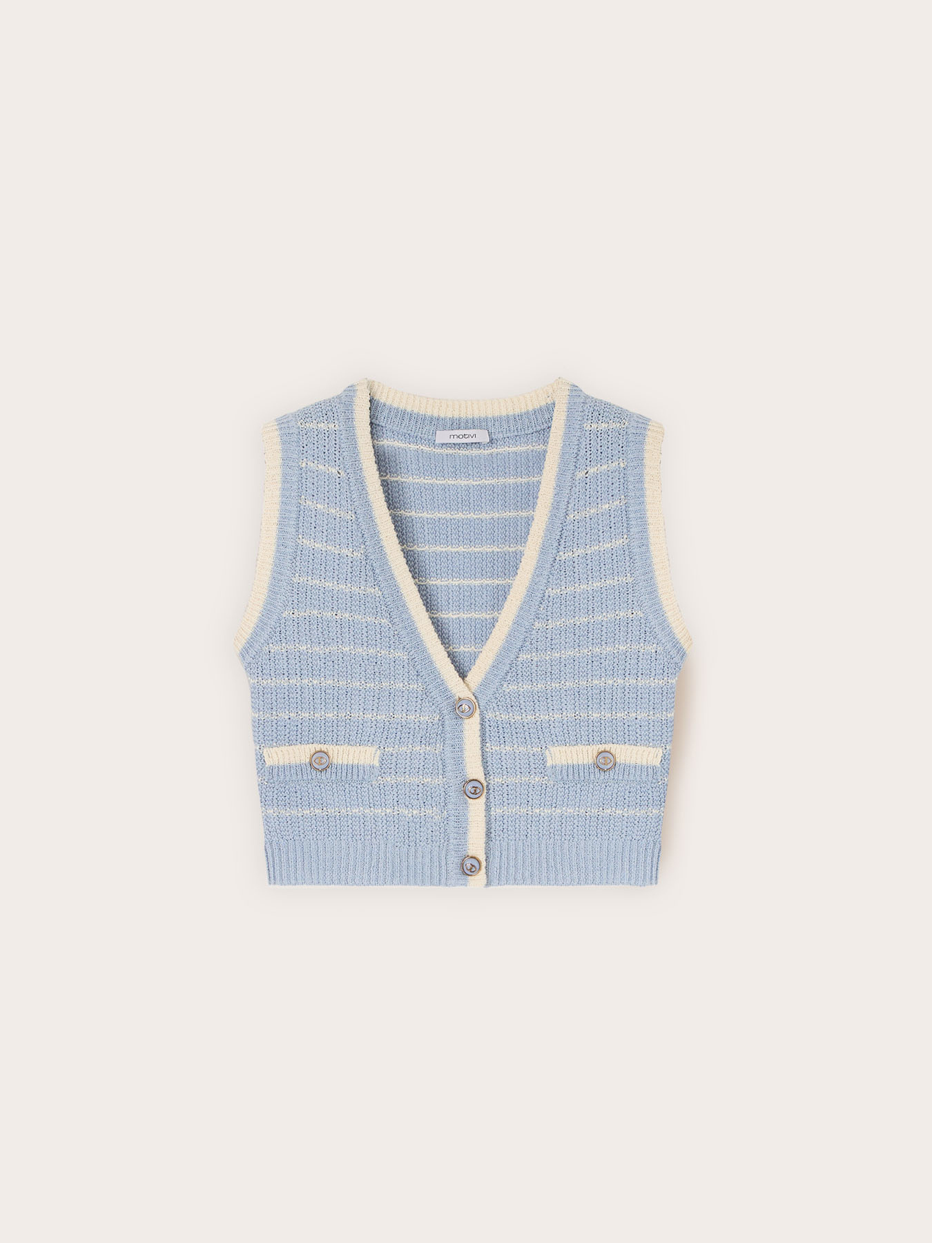 Cropped knit vest image number 4