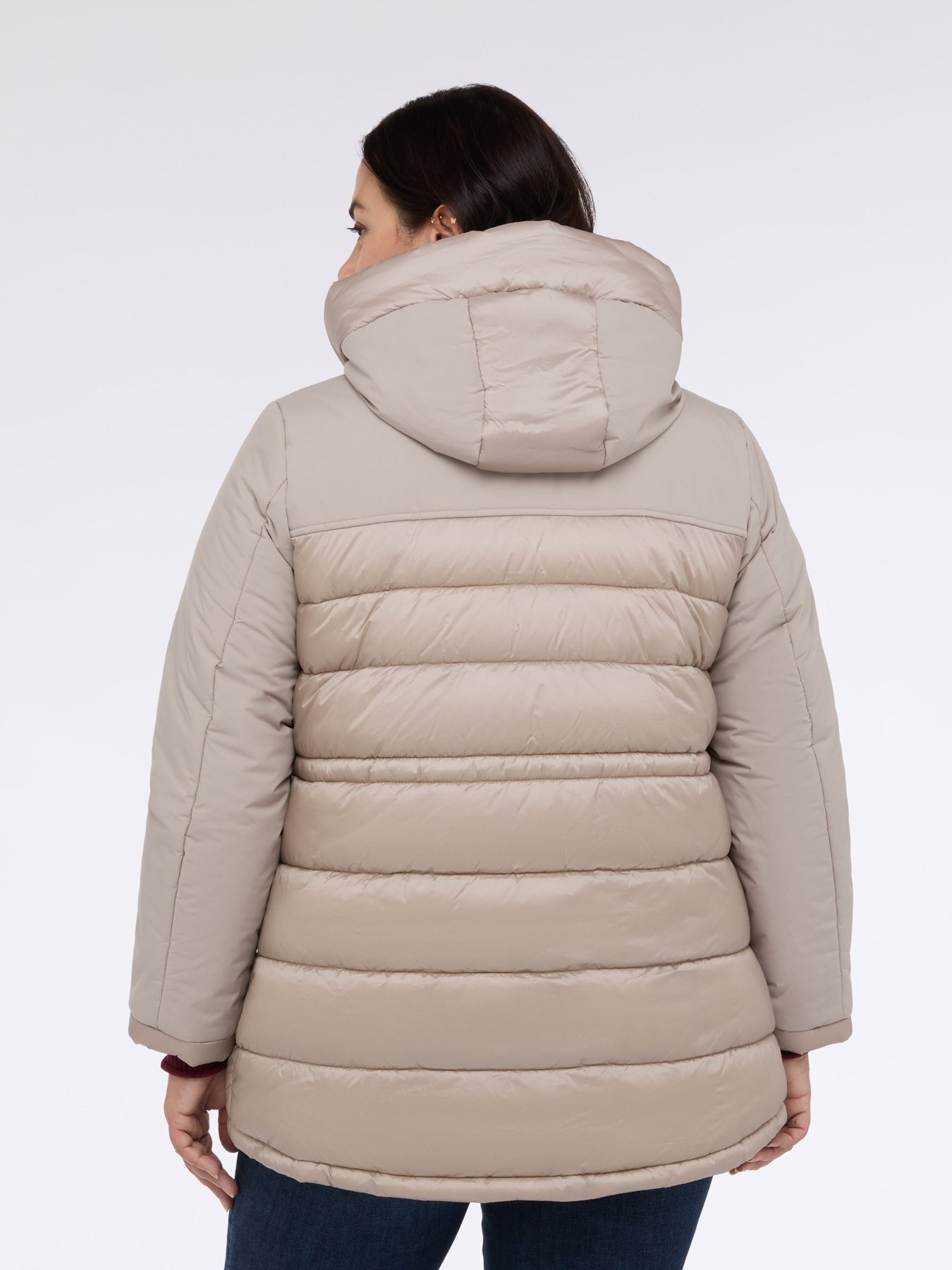 Hybrid hooded down jacket image number 1