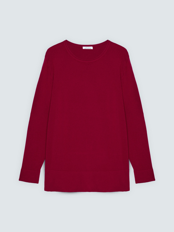 Crew neck sweater in viscose blend