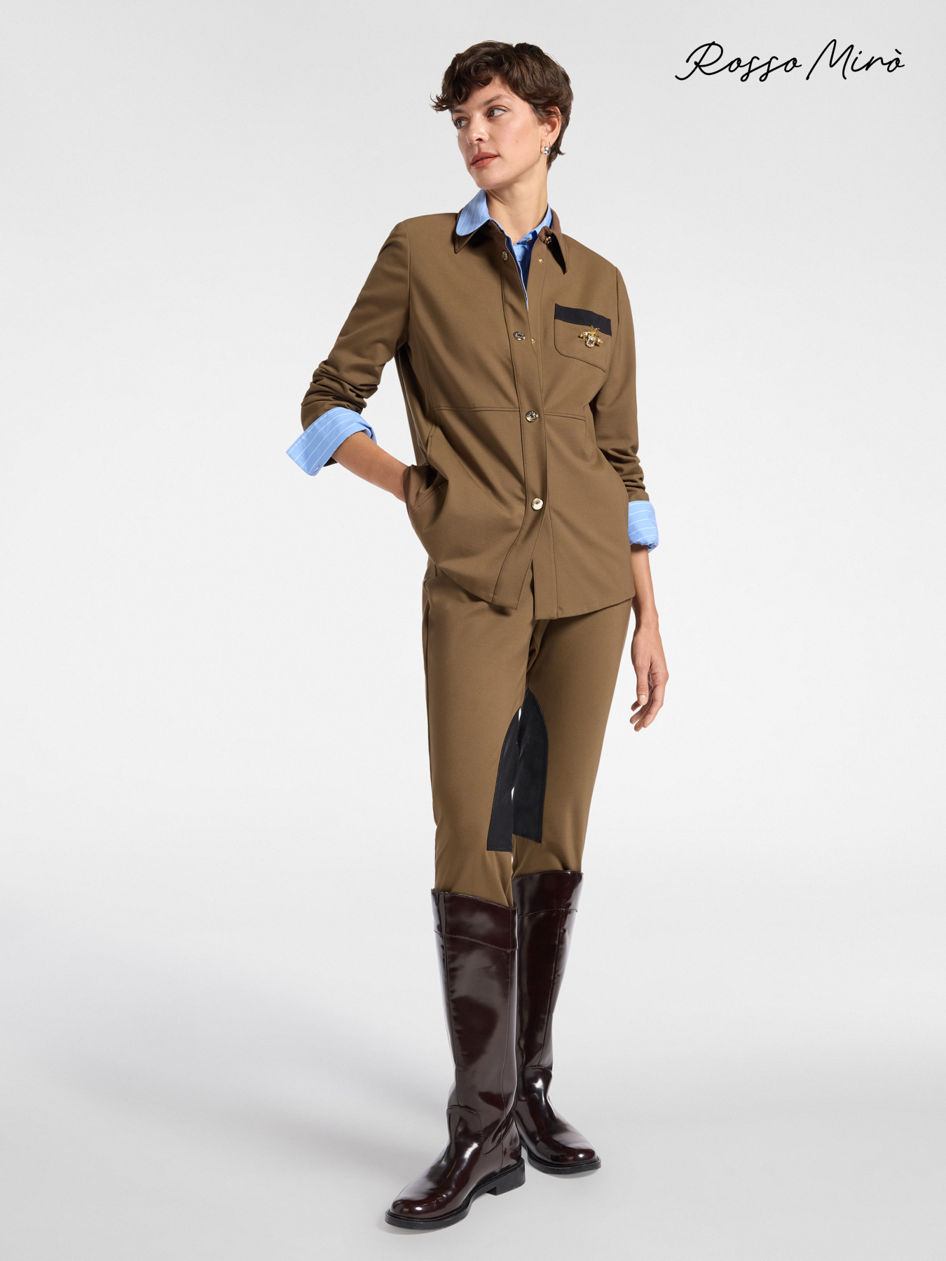 Milanese stitch trousers with contrasting insert image number 0