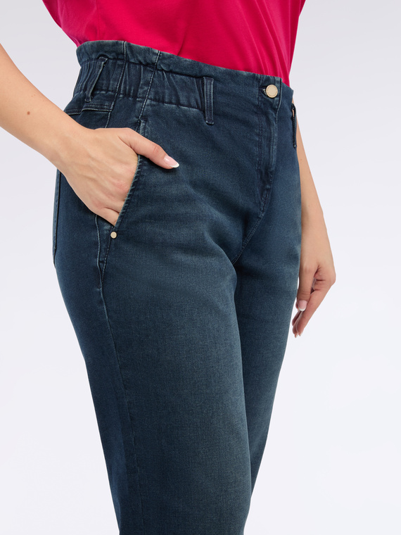 Stonewashed effect balloon jeans