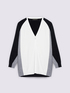 Cardigan color block en viscose m&eacute;lang&eacute;e image number 4
