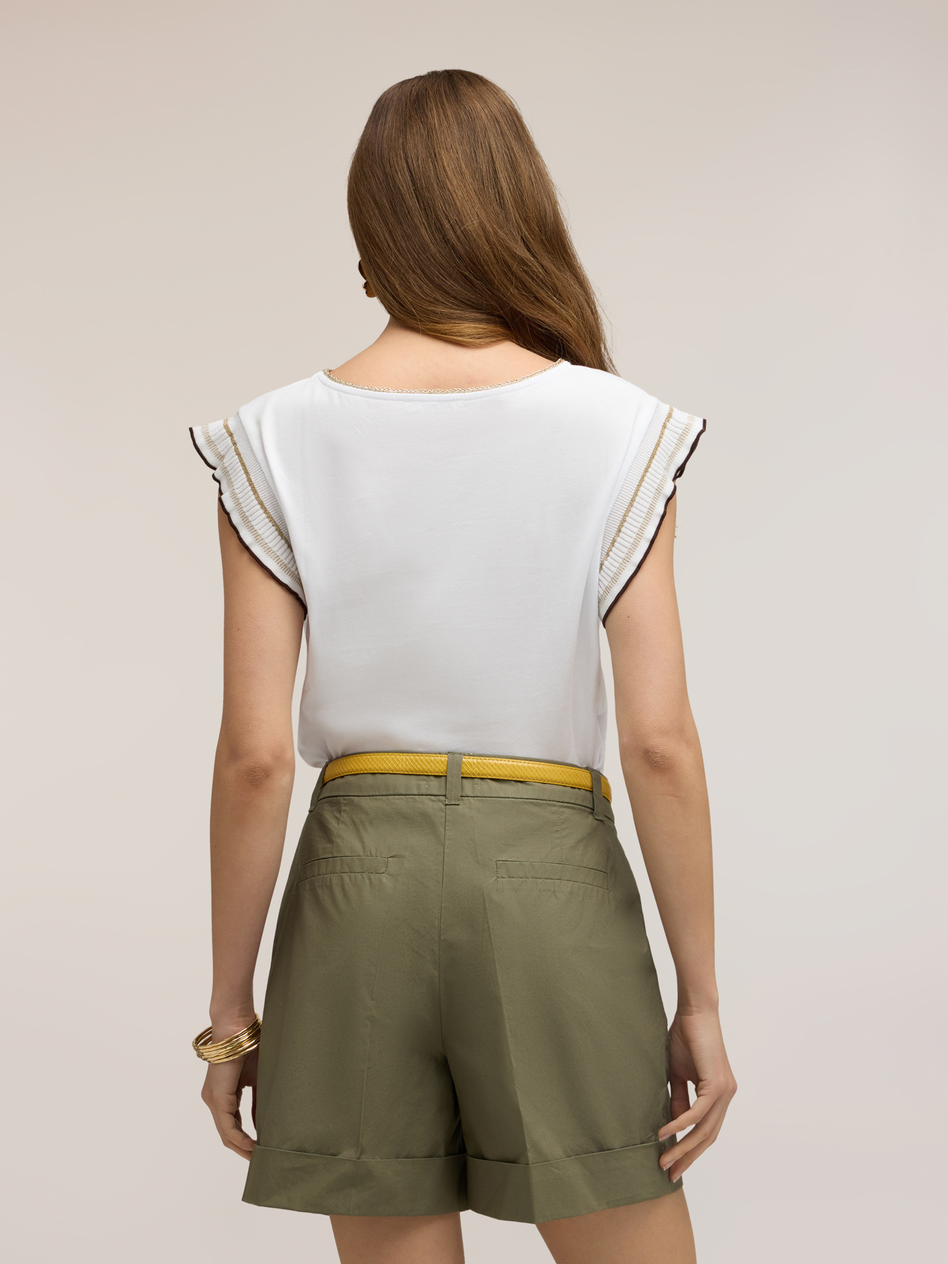 T-shirt with ruffle sleeves image number 1