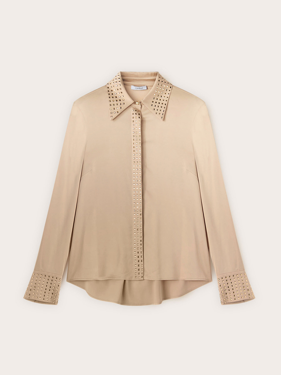 Satin shirt with studs