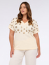 Cotton jersey T-shirt with animal print sequins image number 0