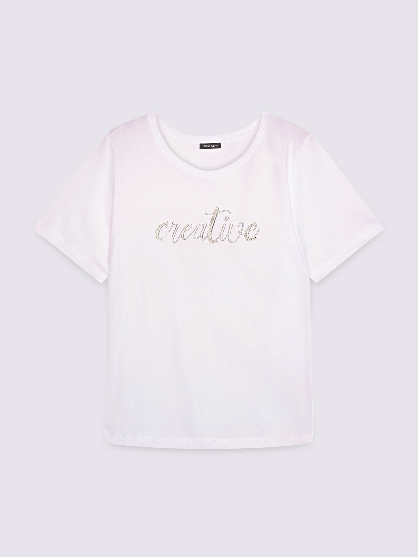 Camiseta de punto jersey con inscripci&oacute;n bordada image number 4