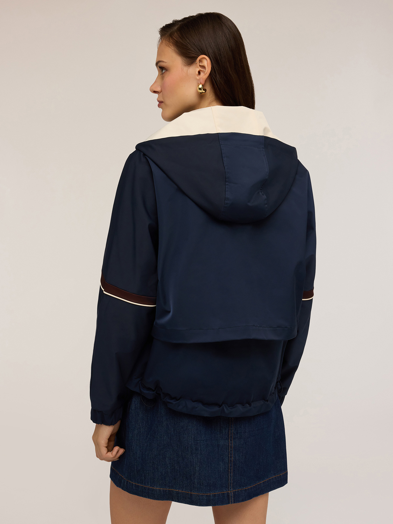 Nylon jacket with hood image number 1