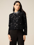 Cardigan boxy con paillettes image number 0