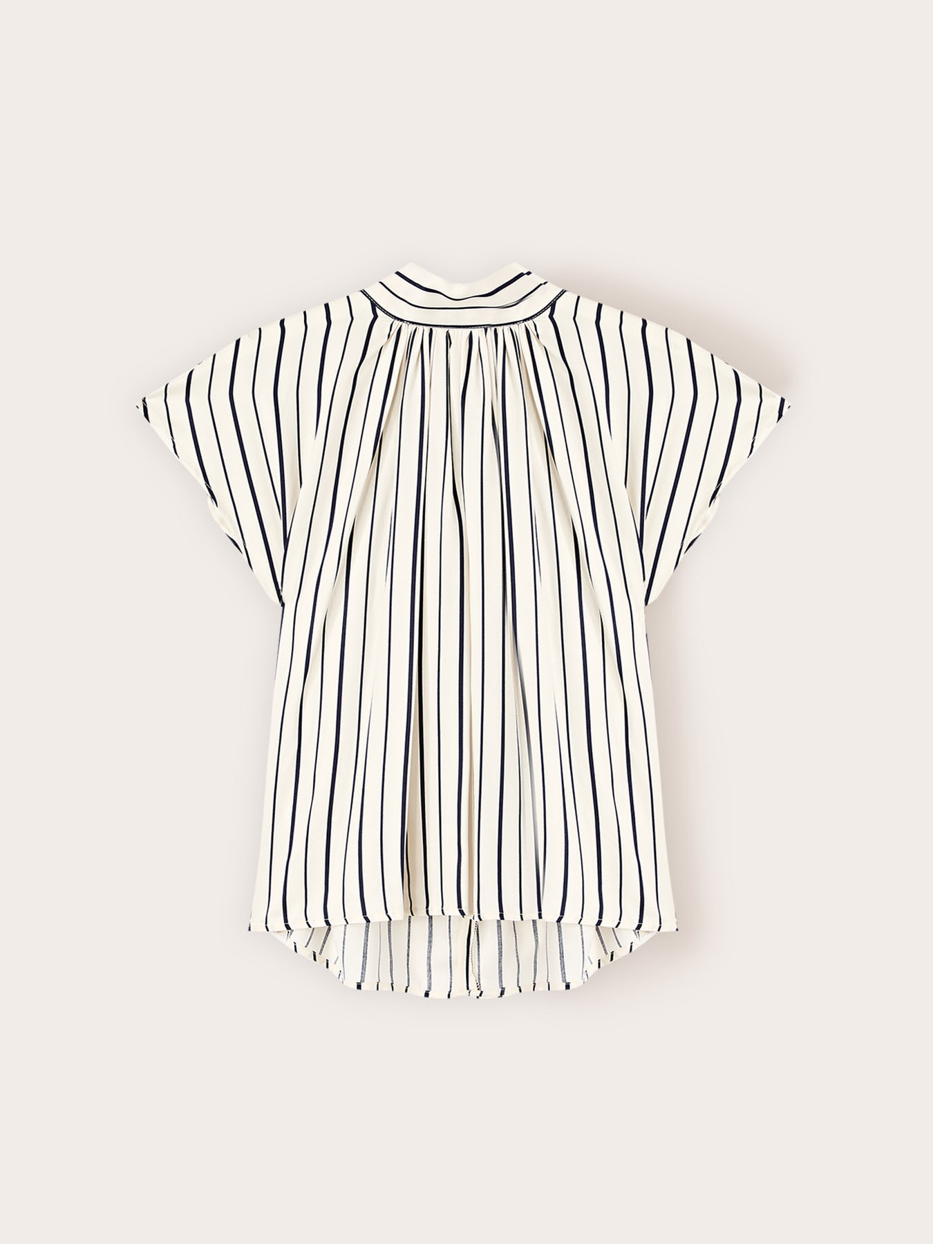 Chemisier oversize ray&eacute; avec n&oelig;ud au dos image number 4